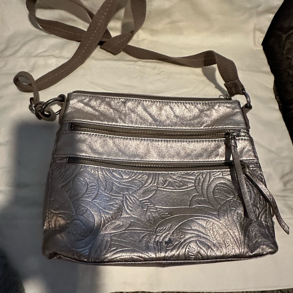 Gold Leather Sak Cross Body
